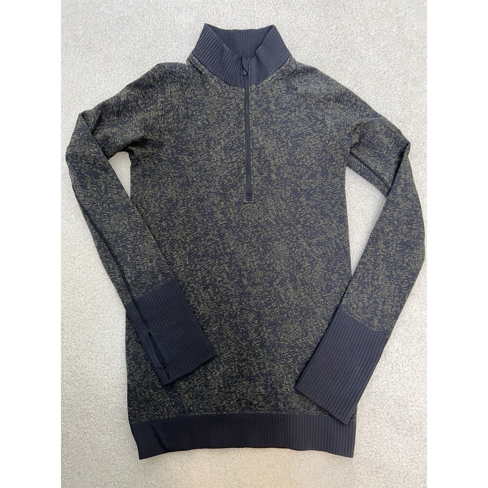 Lululemon Rest Less 1/2 Zip Womens 4  Green Performance Pullover Top